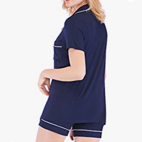 Woman's SIORO Navy Button Down PJ/Sleepwear Top M - Picture 3 of 9